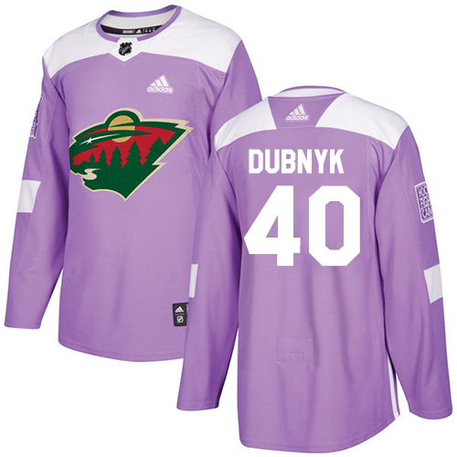 Adidas Wild #40 Devan Dubnyk Purple Authentic Fights Cancer Stitched Youth NHL Jersey